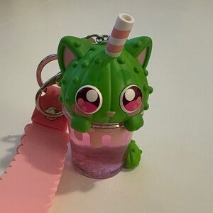 Boba Beasteas Cactus Cat Prickly Pear Tea keychain